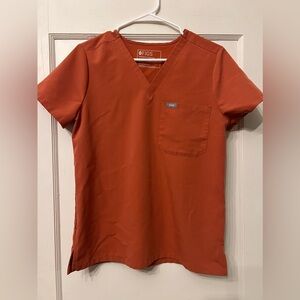 Figs Catarina Scrub Top- SMALL - Terracotta.  In GREAT condition.